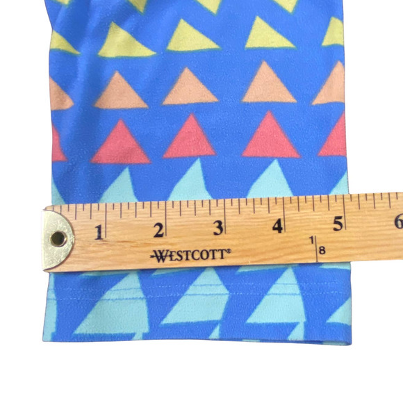 LulaRoe  Tall & Curvy Light Blue Multicolor Triangle Geometric Print Leggings - Picture 12 of 12